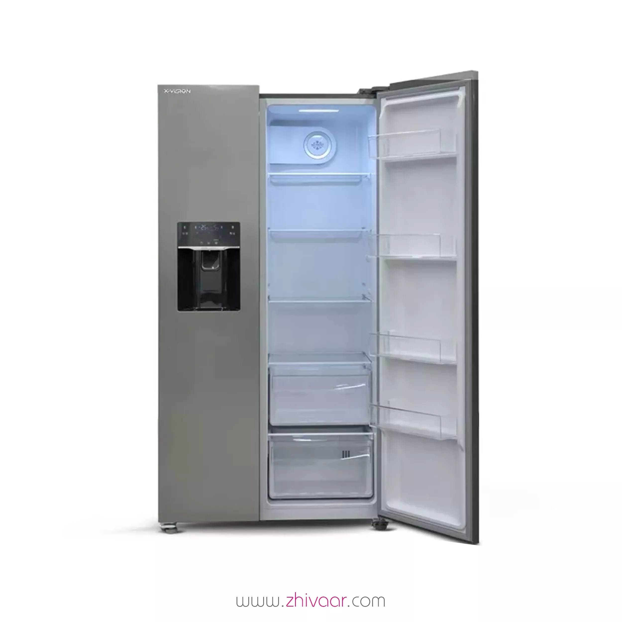 خرید سايدباي سايد ايکس ويژن مدل HS550-SI رنگ اينوکس  - خرید سايد باي سايد ايکس ويژن مدل HS550 SI رنگ اينوکس